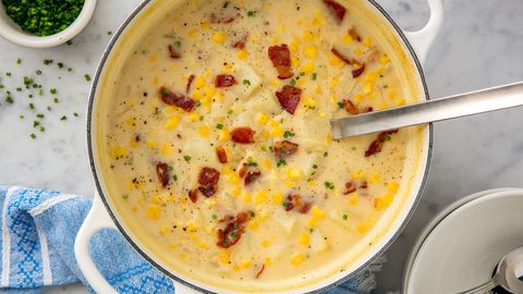 Easy Corn Chowder Soup Recipe - How to Make Corn Chowder with Bacon