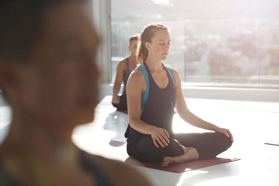Sitting, Physical fitness, Yoga, Meditation, Leg, Shoulder, Joint, Photography, Sportswear, Knee, 