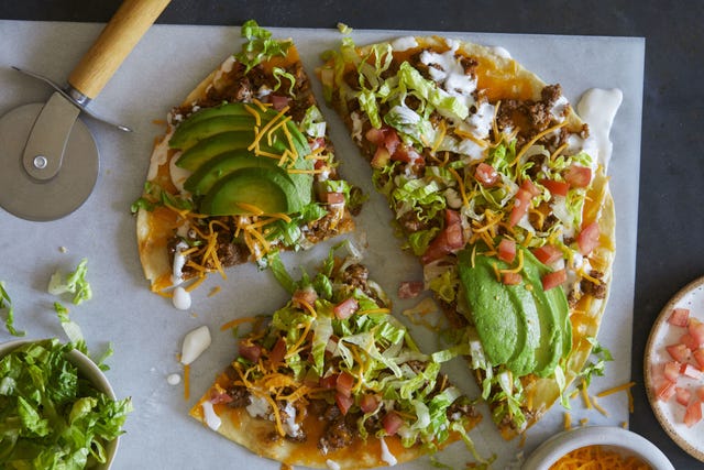 Beef Taco Salad Pizza Horizontal Beef Taco Salad Pizza Horizontal