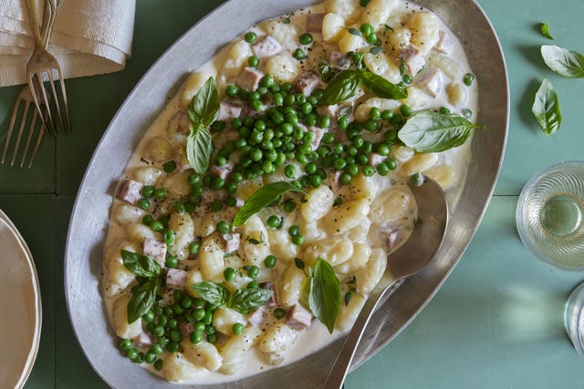 Creamy Baked Gnocchi with Ham and Peas Horizontal Creamy Baked Gnocchi with Ham and Peas Horizontal