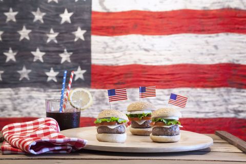 Flag, Flag of the united states, Food, Tablecloth, Table, Linens, Cuisine, 