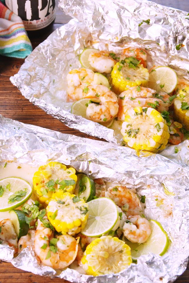 cilantro lime shrimp foil packs