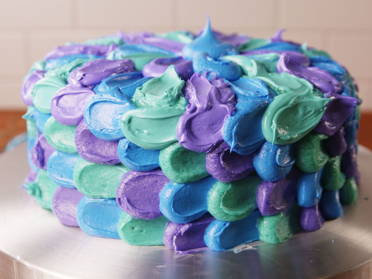Purple butterfly cake | Wavy texture on sides - YouTube