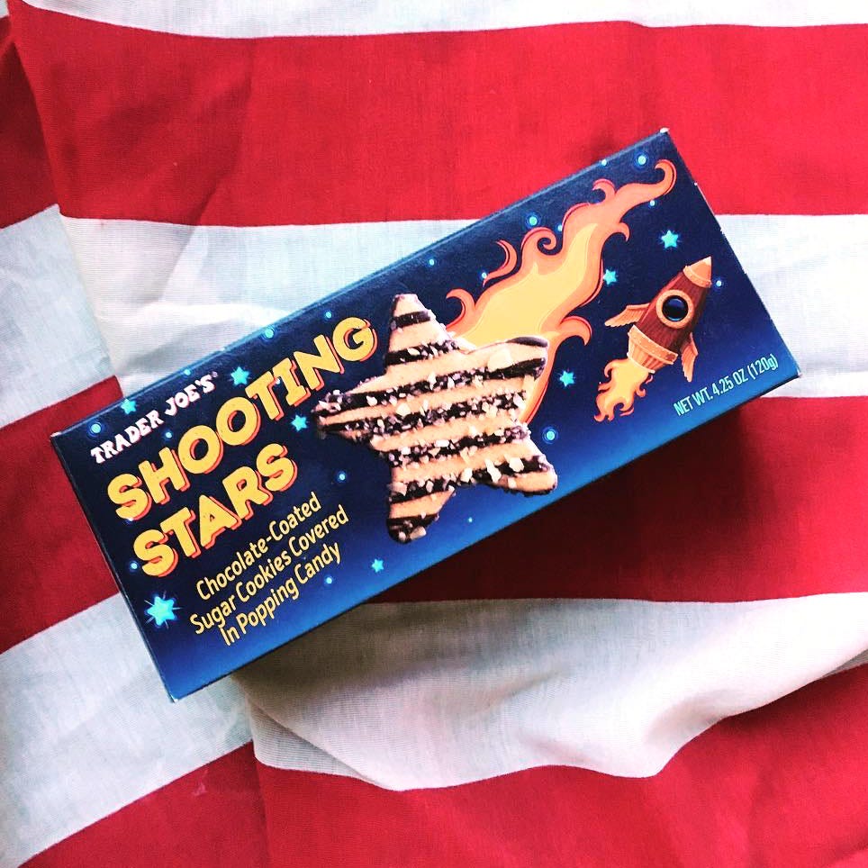 Trader Joe's released Shooting Stars Chocolate-Coated Sugar Cookies Covered in Popping Candy