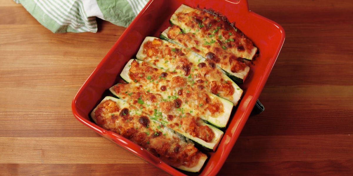Chicken Parm Stuffed Zucchini
