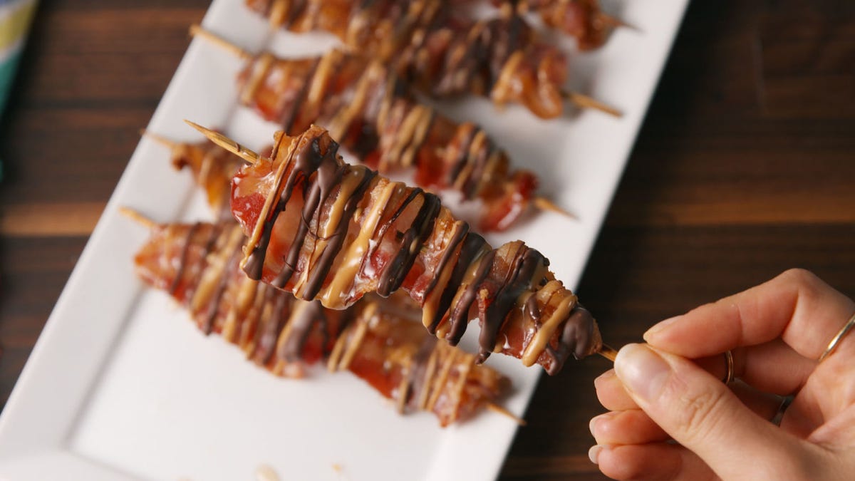 preview for Chocolate Bacon Skewers Are Everything You Want In A Snack