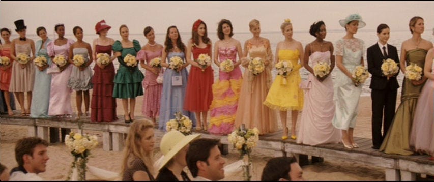 Clothing, Dress, Yellow, Event, Petal, Hat, Photograph, Standing, Formal wear, Bouquet, 