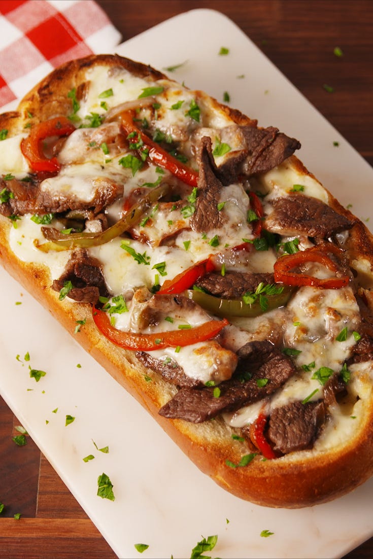 Philly Cheesesteak Cheesy Bread Vertical 2