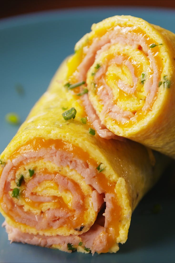 Breakfast Ham & Cheese Roll-Ups Vertical
