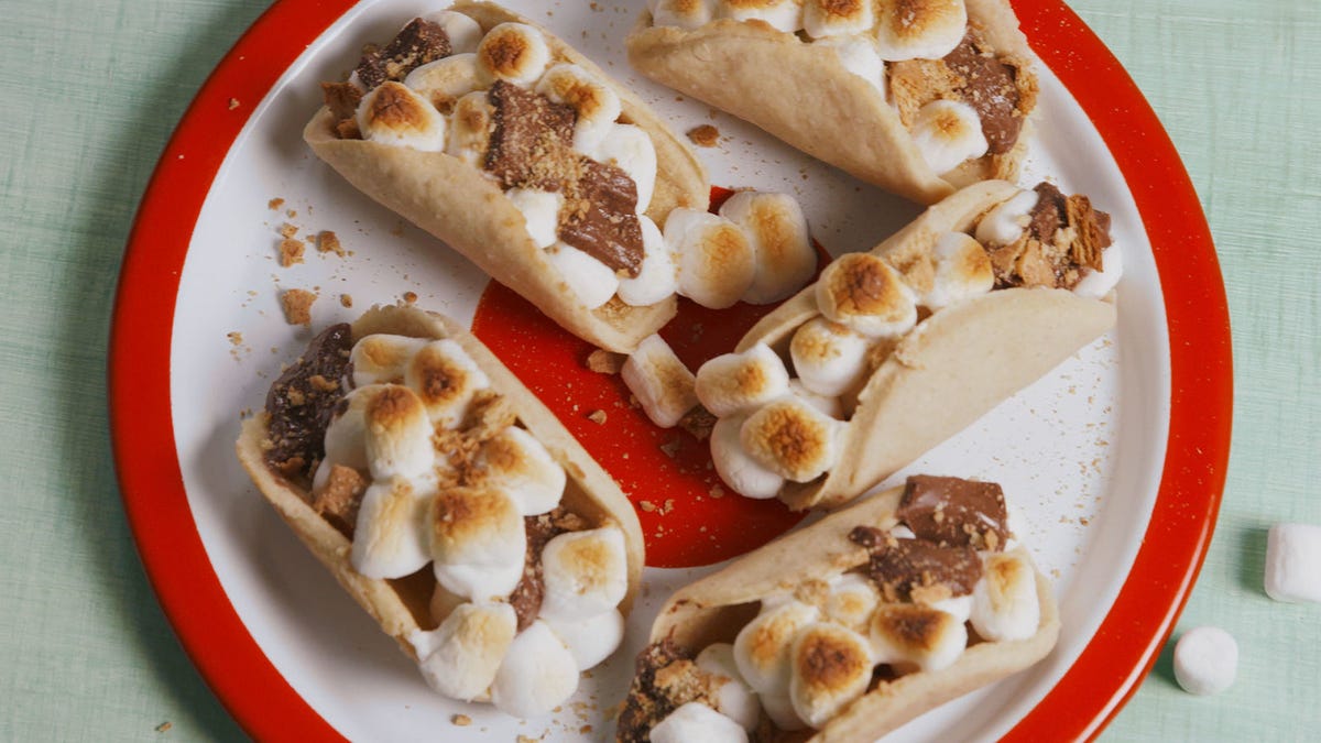 Video player poster image preview for S'mores Tacos Are The Most Adorable Way To Eat S'mores