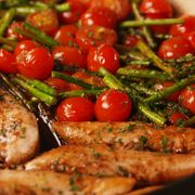 one pan balsamic chicken and asparagus horizontal