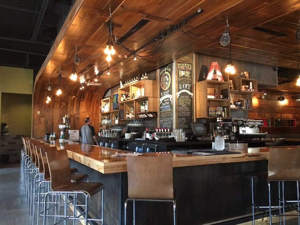 Bar, Building, Restaurant, Tavern, Interior design, Lighting, Pub, Room, Furniture, Countertop, 
