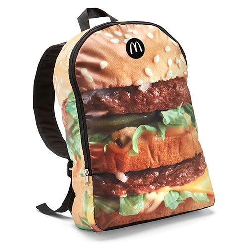 <p><strong data-redactor-tag="strong" data-verified="redactor"><em data-redactor-tag="em" data-verified="redactor">$13</em></strong> <a href="https://smilemakersonline.com/big-mac-backpack/" target="_blank" class="slide-buy--button" data-tracking-id="recirc-text-link">BUY NOW</a></p><p>This Big Mac backpack is literally what dreams are made of (if your dreams include juicy burgers). Probably don't use this one to carry heavy electronics and text books, but definitely use it to carry your beach gear or weekend basics.&nbsp;&nbsp;</p><p><strong data-redactor-tag="strong" data-verified="redactor">More:</strong> <a href="http://www.bestproducts.com/lifestyle/g2943/taco-bell-gifts/" target="_blank" data-tracking-id="recirc-text-link">19 Presents to Give Your Taco Bell Obsessed BFF</a></p>