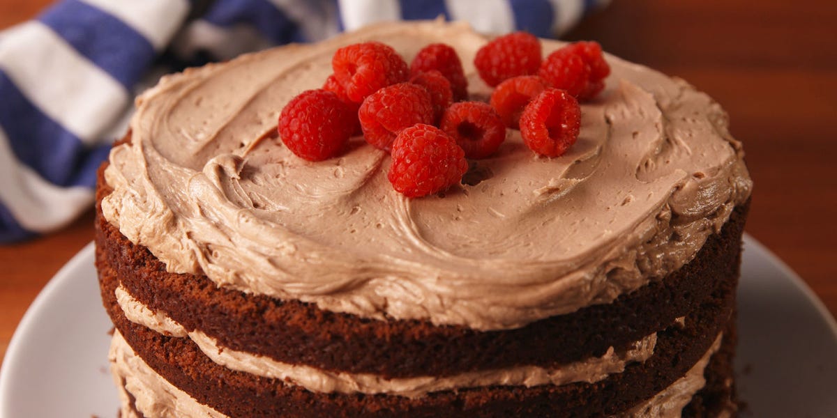 Decadent Fudge Cake with Raspberries and Mocha Buttercream