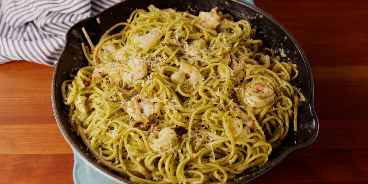 Best Shrimp Pesto Pasta Recipe - How to Make Shrimp Pesto Pasta