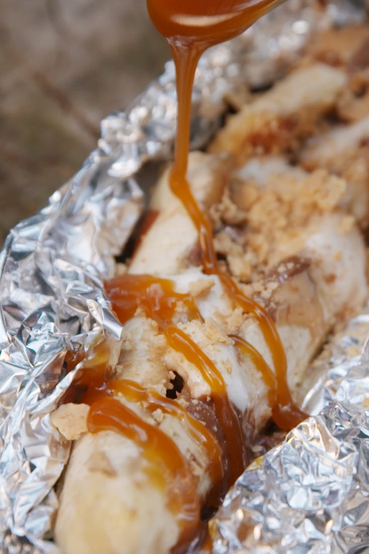 rolo stuffed bananas
