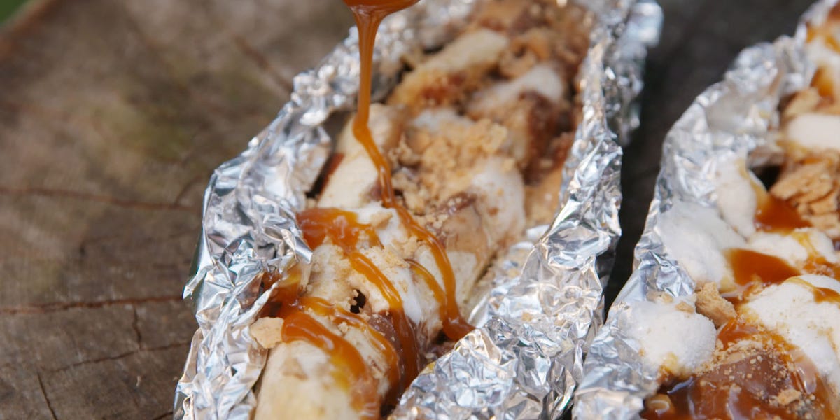Rolo Stuffed Bananas