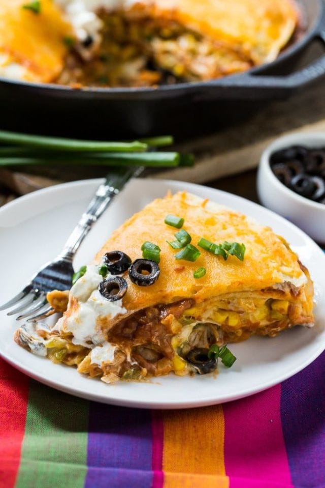 One Pot Chicken Tortilla Pie