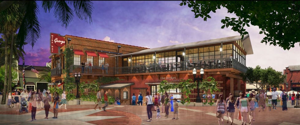 Building, Mixed-use, Shopping mall, Town, Architecture, City, Plaza, Leisure, Real estate, Facade, 