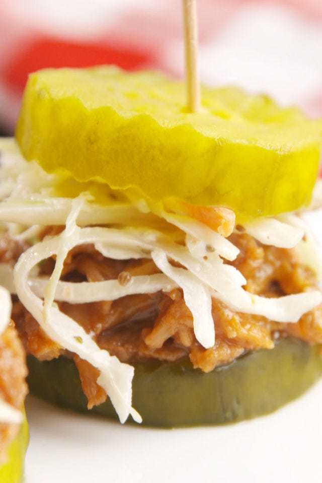 pulled pork pickle sliders