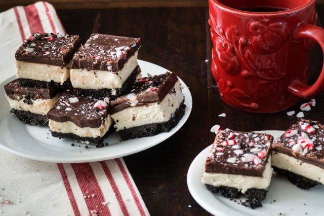No-Bake Chocolate Peppermint Cheesecake Squares No-Bake Chocolate Peppermint Cheesecake Squares