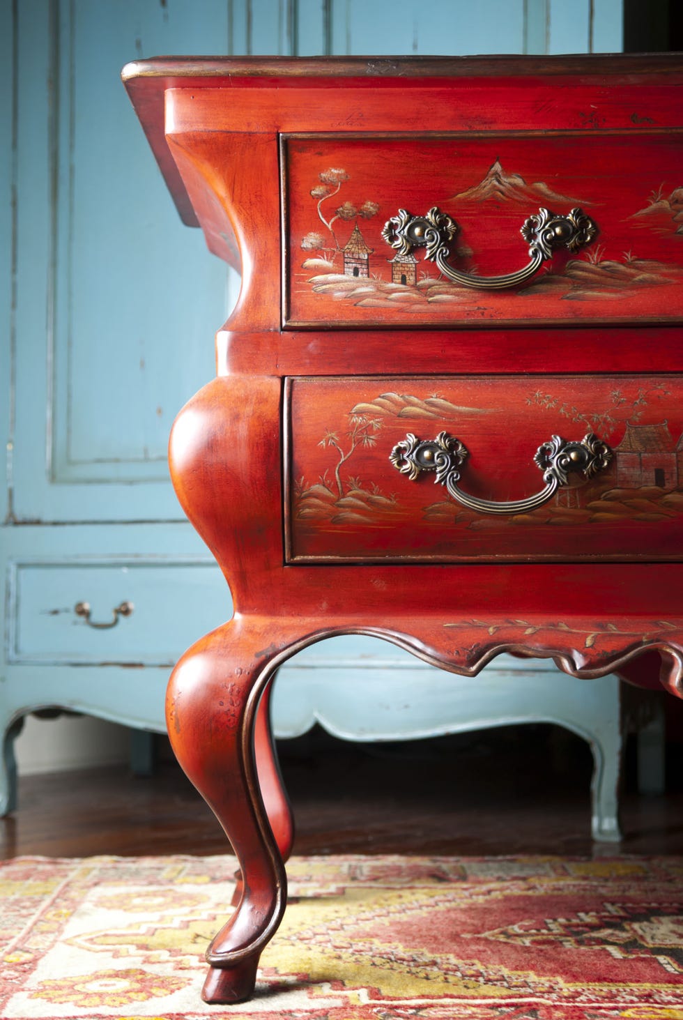 Red, Furniture, Chest of drawers, Drawer, Antique, Desk, Room, Napoleon iii style, Classic, Table, 
