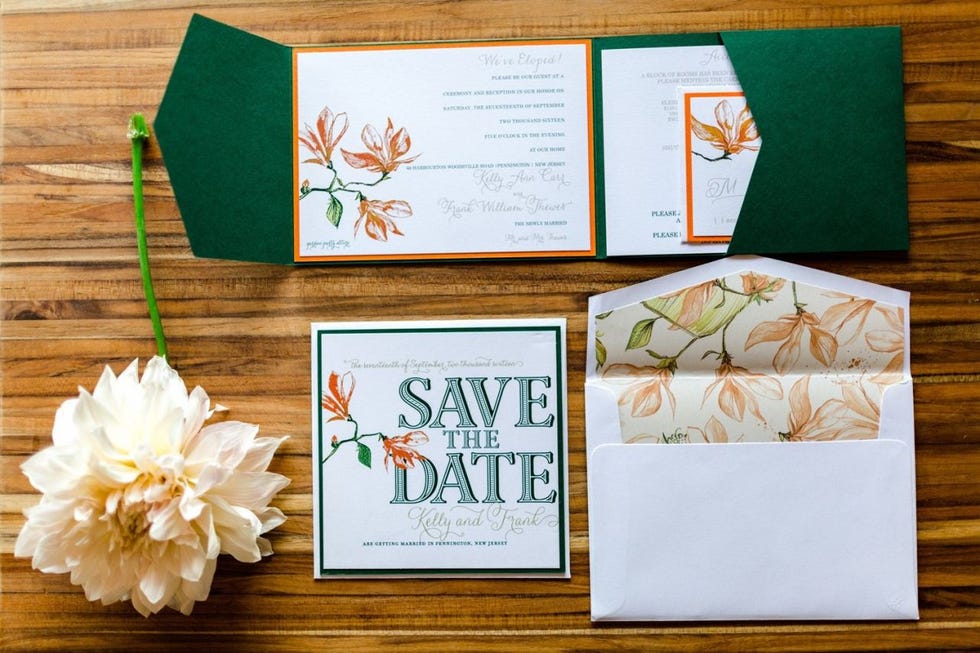 Text, Leaf, Botany, Wedding invitation, Paper, Invitation, Tree, Calligraphy, Wildflower, Stationery, 