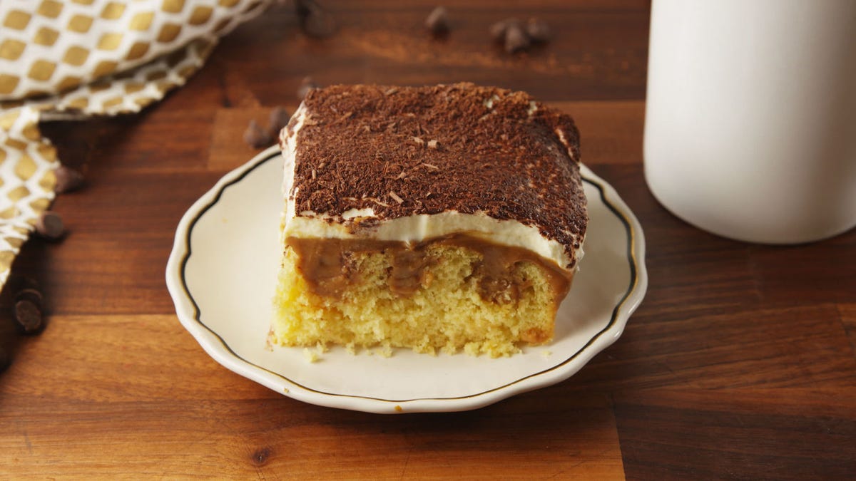 preview for Tiramisu Poke Cake = Our New Dessert Obsession