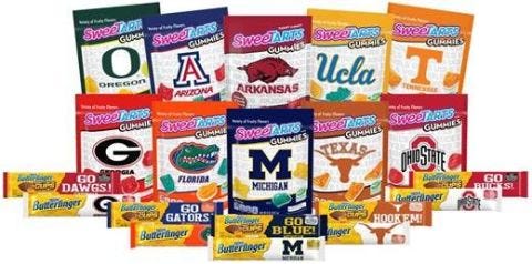 sweetarts and butterfinger made college themed wrappers and they re