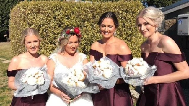 Bride, Photograph, Facial expression, Ceremony, Wedding dress, Bridal clothing, Dress, Event, Wedding, Pink, 
