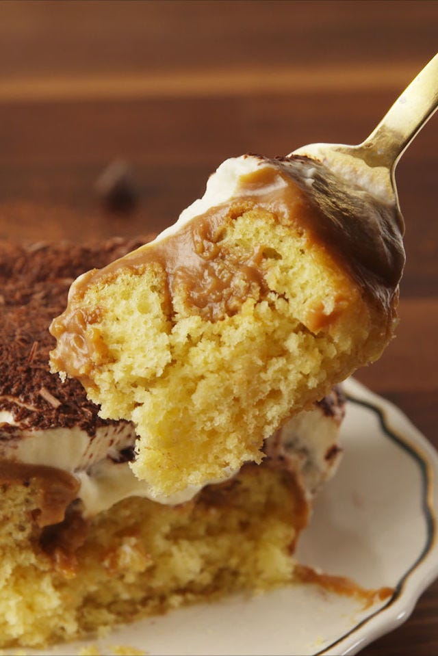 Tiramisu Poke Cake Vertical