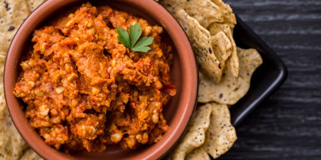 Dish, Food, Cuisine, Ingredient, Produce, Muhammara, Side dish, Dip, appetizer, Refried beans, 
