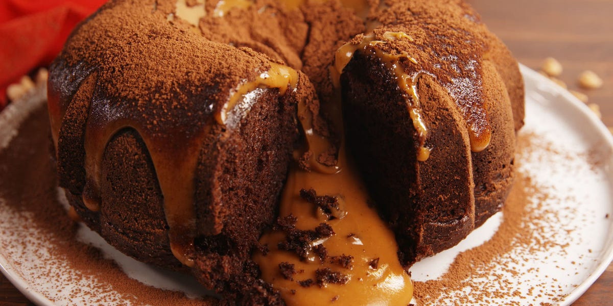 Molten Peanut Butter Bundt Cake