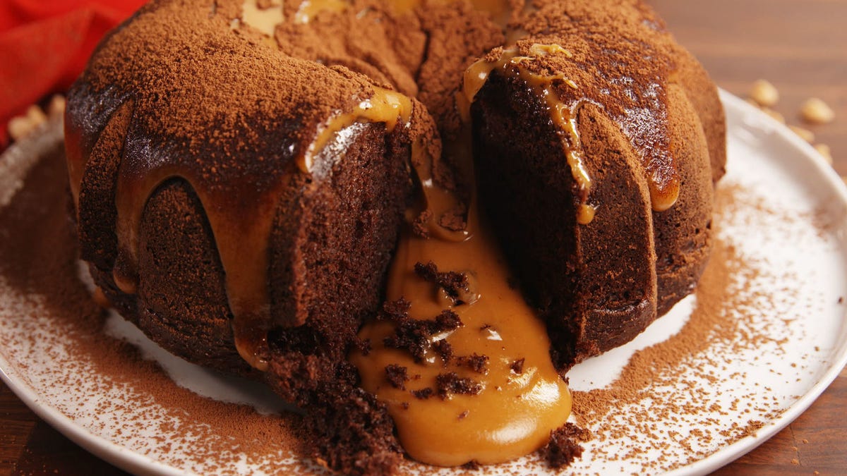 preview for Stop What You're Doing And Make This Molten Peanut Butter Bundt Cake Right Now