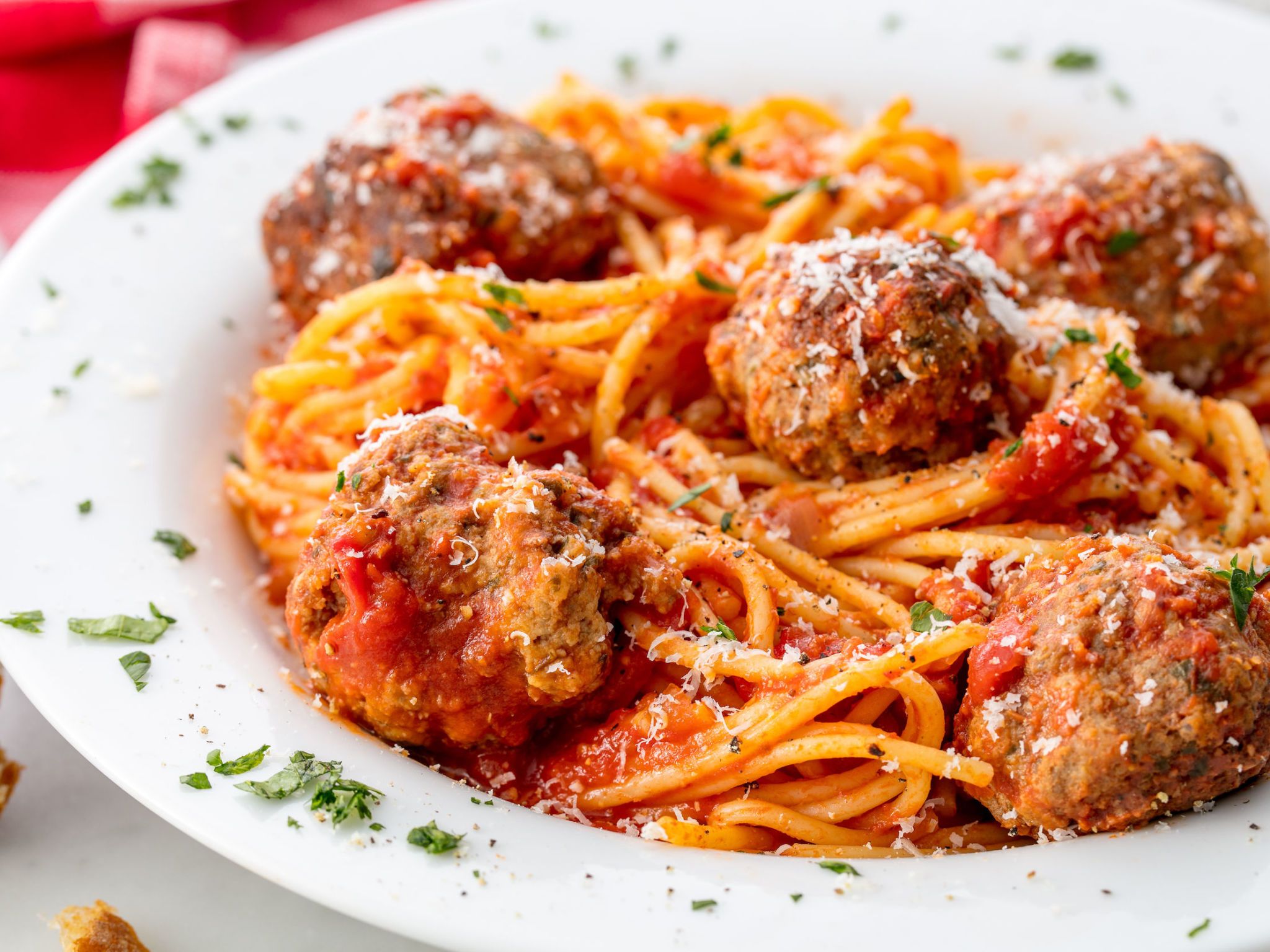 Spaghetti and store meatballs