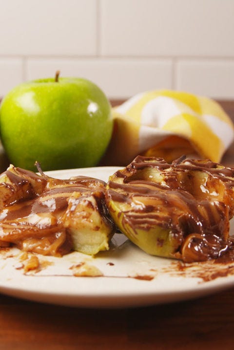 Caramel Stuffed Apples Vertical