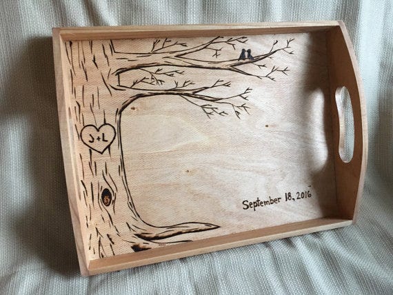 Wood, Branch, Carving, Tree, Picture frame, Rectangle, Serveware, Plywood, Metal, Twig, 
