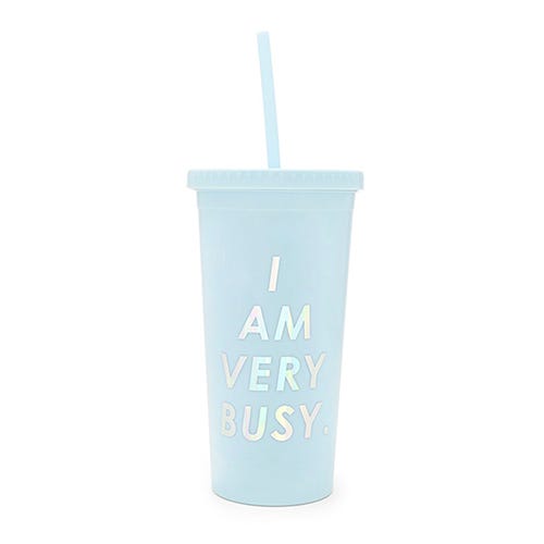 <p><strong data-redactor-tag="strong" data-verified="redactor"><em data-redactor-tag="em" data-verified="redactor">$14</em></strong> <a href="https://www.bando.com/collections/drinkware/products/sip-sip-tumbler-with-straw-i-am-very-busy" target="_blank" class="slide-buy--button" data-tracking-id="recirc-text-link">BUY NOW</a></p><p>S/O to my brother who's brought a Styrofoam cup full of some sort of liquor/soda drink to every Thanksgiving dinner we've ever had. Be like my brother (minus the Styrofoam because it's bad for the environment, FOR SHAME) and start bringing your own booze-filled cup to dinner.&nbsp;</p>