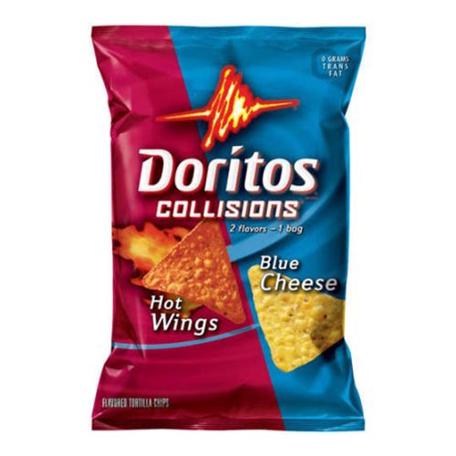 <p>Speaking of Collisions, one of the better/weirder offerings was&nbsp;the hot wings-and-blue cheese-flavored chip combo. They were surprisingly delicious.<span class="redactor-invisible-space" data-verified="redactor" data-redactor-tag="span" data-redactor-class="redactor-invisible-space"></span></p>