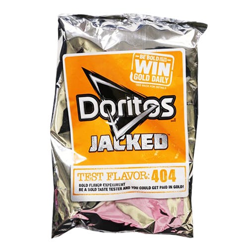 <p>This flavor was part of the top secret test flavor project, where the brand released a variety of bags that left the taste as a mystery to customers. The 404 version turned out to be Caribbean Citrus Jerk flavor, which was pretty spicy (and delicious). <span class="redactor-invisible-space" data-verified="redactor" data-redactor-tag="span" data-redactor-class="redactor-invisible-space"></span></p>
