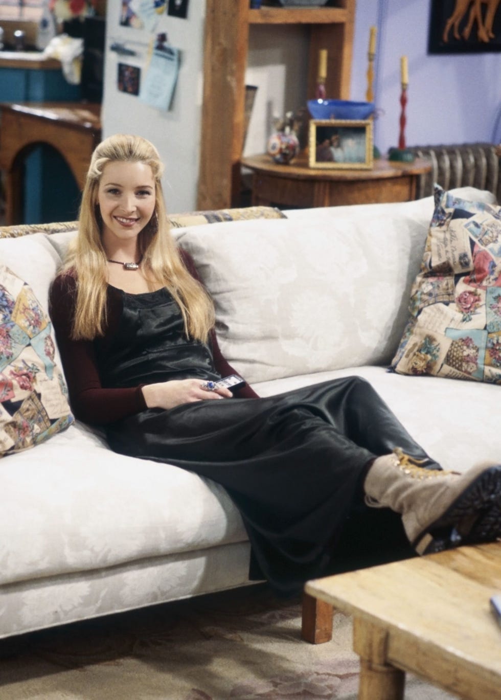 Couch, Sitting, Furniture, Blond, Fashion, Leg, Room, Interior design, Photography, Living room, 