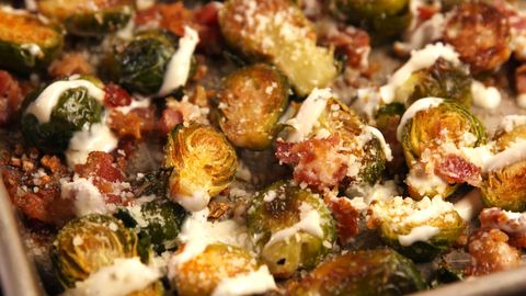 preview for Bacon Ranch Brussels Sprouts Will Be Your New Favorite Side