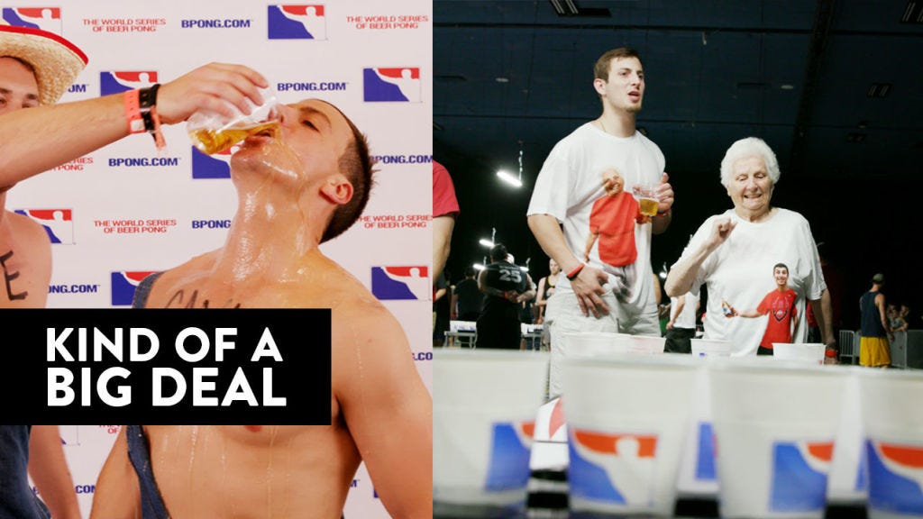 preview for The World Series Of Beer Pong Is Exactly As Absurd, Sloppy, And Dramatic As You'd Expect