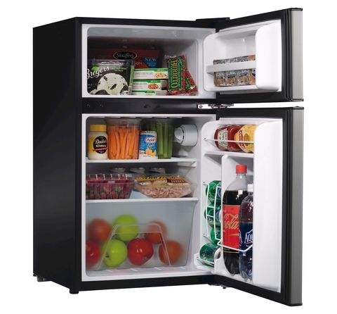 Refrigerator, Major appliance, Home appliance, Kitchen appliance, Freezer, Shelf, Furniture, Frozen food, Shelving, Cabinetry, 