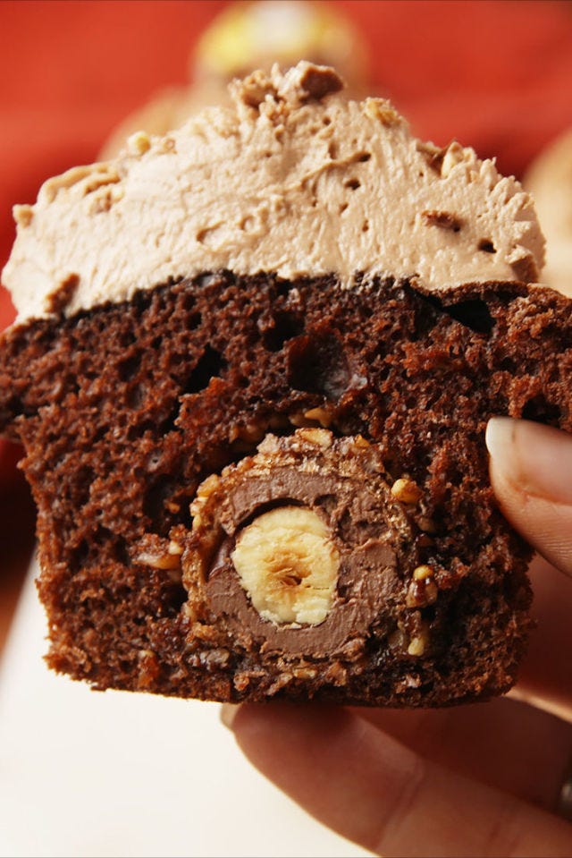 Ferrero Rocher Stuffed Cupcakes Vertical