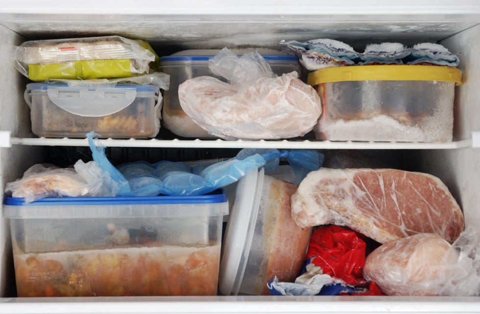 frozen food in freezer