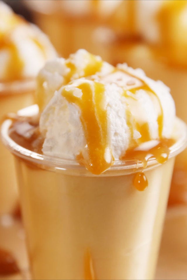 salted caramel pudding shots