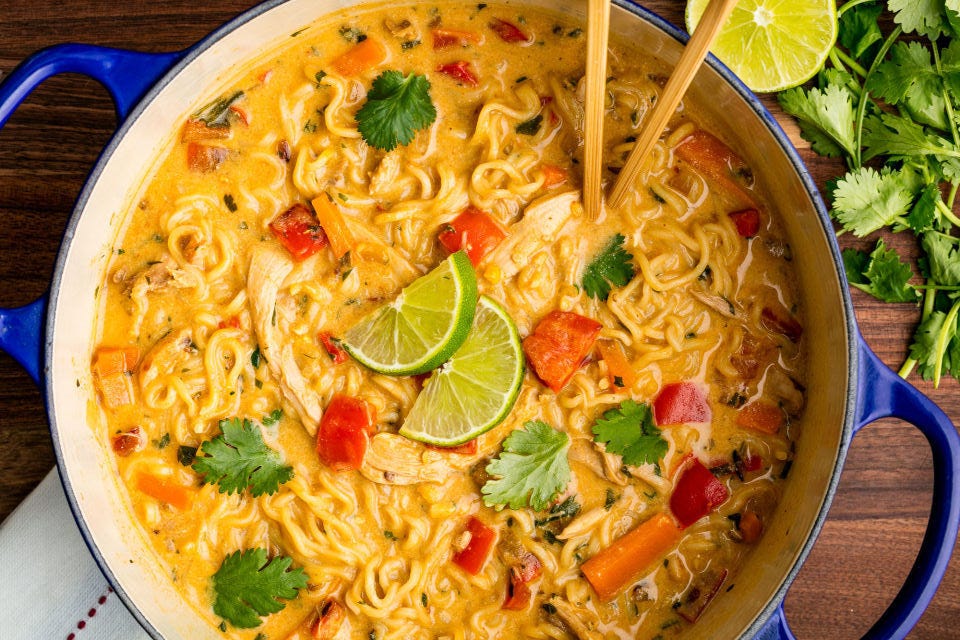 asian chicken noodle soup horizontal