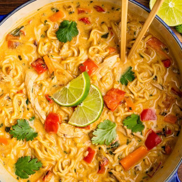 asian chicken noodle soup horizontal