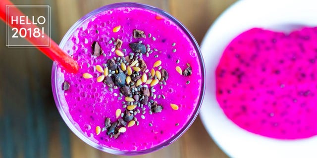 Food, Smoothie, Superfood, Milkshake, Drink, Cuisine, Magenta, Dessert, Fruit, 